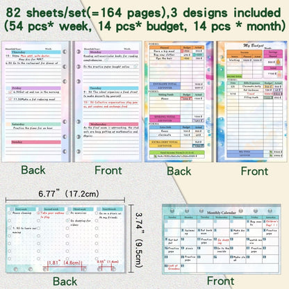 A6 Cash Budget Book Schedule Weekly Plan Monthly Plan Loose-leaf Notepad(Green) - Notebooks by buy2fix | Online Shopping UK | buy2fix