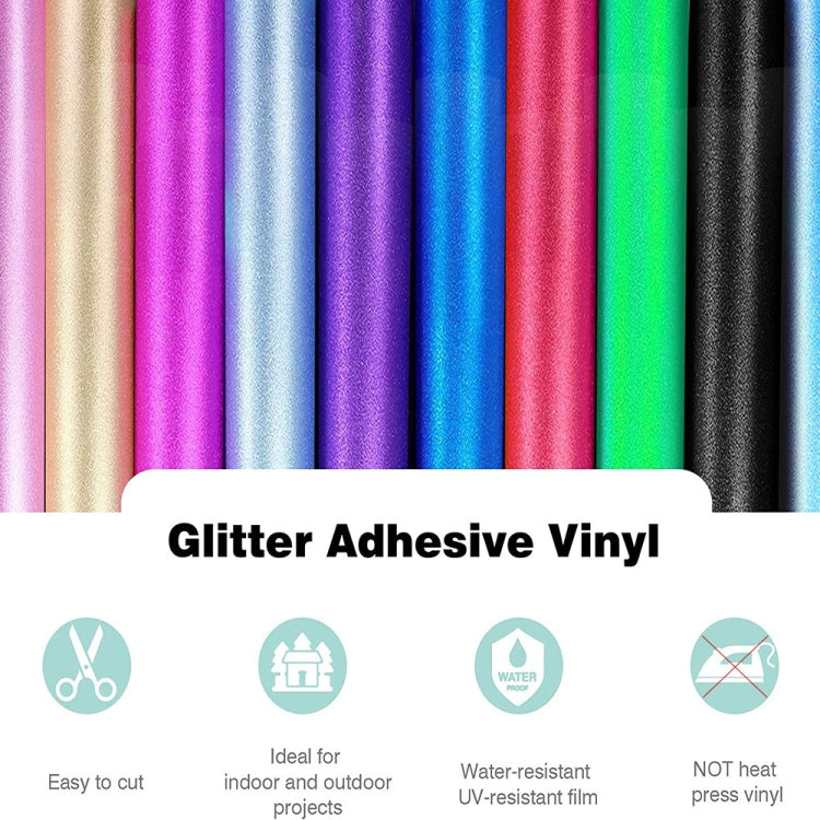 30 x 100cm Glitter Adhesive Craft Permanent Vinyl Film For Cup Wall Glass Decor(Light Blue) - Sticker by buy2fix | Online Shopping UK | buy2fix