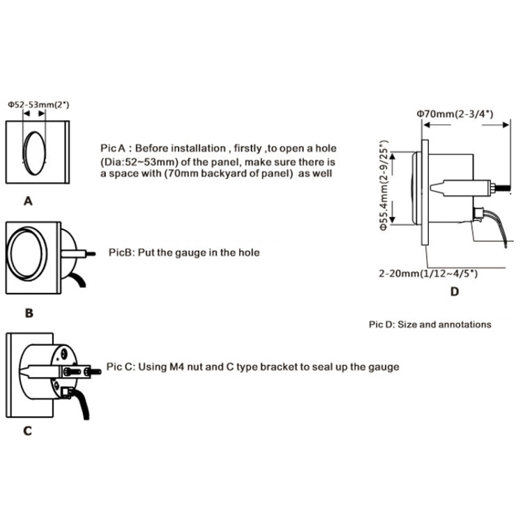 PMM2 DN52mm 12/24V 0-190Ohm Marine Balance Table Lift Table(WS) - Marine Accessories & Parts by buy2fix | Online Shopping UK | buy2fix