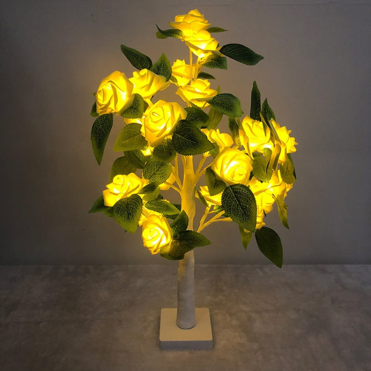 SJ-SD054 LED Valentine Day Rose Indoor Party Decoration Lights(White Bottom Yellow) - Holiday Lights by buy2fix | Online Shopping UK | buy2fix