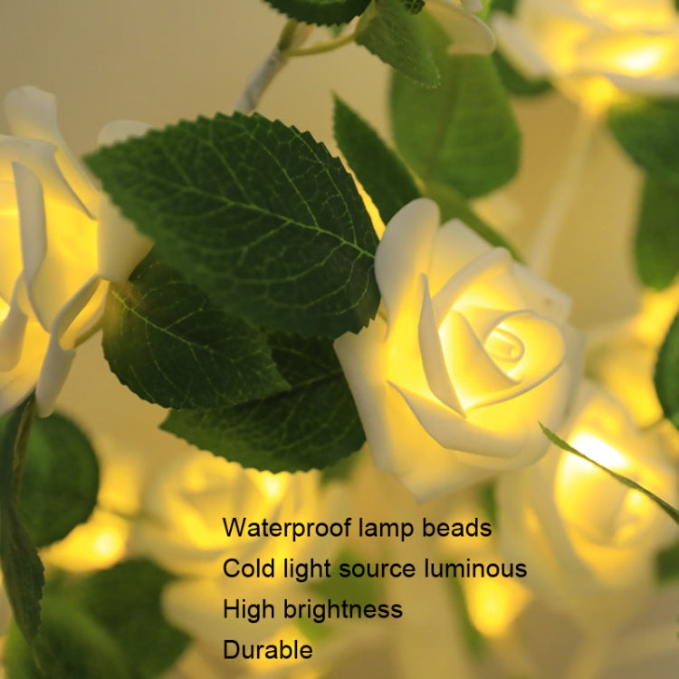 SJ-SD054 LED Valentine Day Rose Indoor Party Decoration Lights(White Bottom Yellow) - Holiday Lights by buy2fix | Online Shopping UK | buy2fix