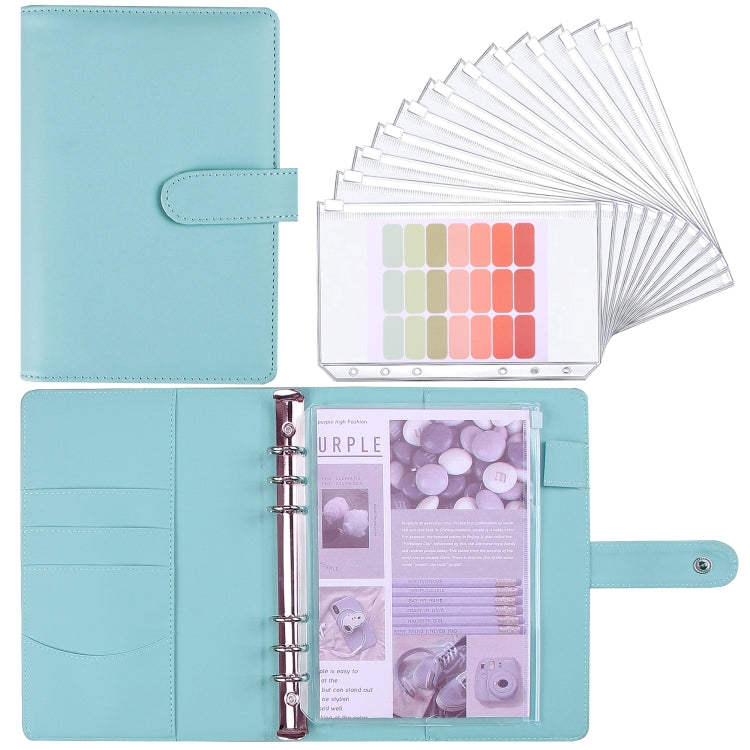 A5 Macaron Notebook PU Loose-leaf Cash Budget Handbook(Blue) - Notebooks by buy2fix | Online Shopping UK | buy2fix