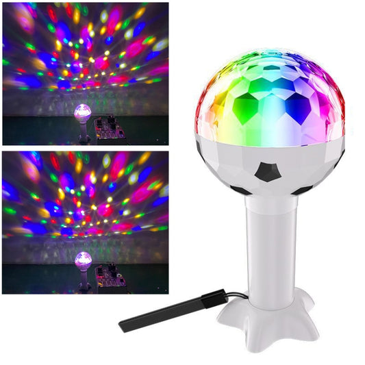 6LEDs Voice Control Camping Entertainment USB Magic Ball Colorful Atmosphere Light(Black White) - Stage Lighting by buy2fix | Online Shopping UK | buy2fix