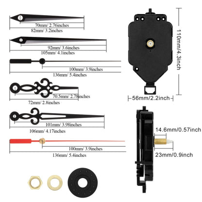 Shaft Length 23mm Quartz Pendulum Clock Movement DIY Movement Kits - DIY Clocks by buy2fix | Online Shopping UK | buy2fix