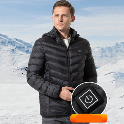 9 Zone Double Control Blue USB Winter Electric Heated Jacket Warm Thermal Jacket, Size: XXXXL - Down Jackets by buy2fix | Online Shopping UK | buy2fix