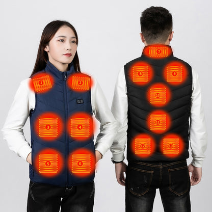 17 Area  4 Control Black USB Electric Heating Undershirt Intelligent Warm Vest(XL) - Down Jackets by buy2fix | Online Shopping UK | buy2fix