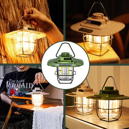 LY02 LED Retro Lantern Hand Tent Lamp USB Charging Camping Light(Green) - Camping Lighting by buy2fix | Online Shopping UK | buy2fix