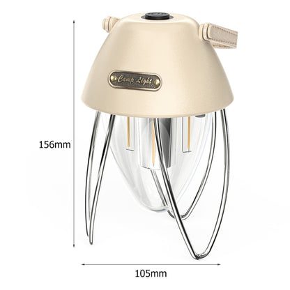 TG-ZP04401 Retro Camping Light Rechargeable Tricolor Light Source Tent Light(Beige) - Camping Lighting by buy2fix | Online Shopping UK | buy2fix