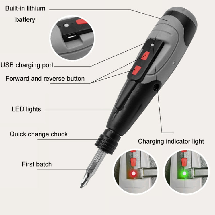 X-power 3.6V Mini Rechargeable Straight Rod Electric Screwdriver(KCS219-P26B) - Screwdriver Tools by X-power | Online Shopping UK | buy2fix