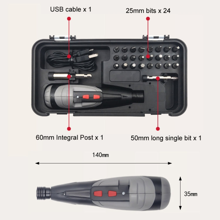 X-power 3.6V Mini Rechargeable Straight Rod Electric Screwdriver(KCS219-P26B) - Screwdriver Tools by X-power | Online Shopping UK | buy2fix