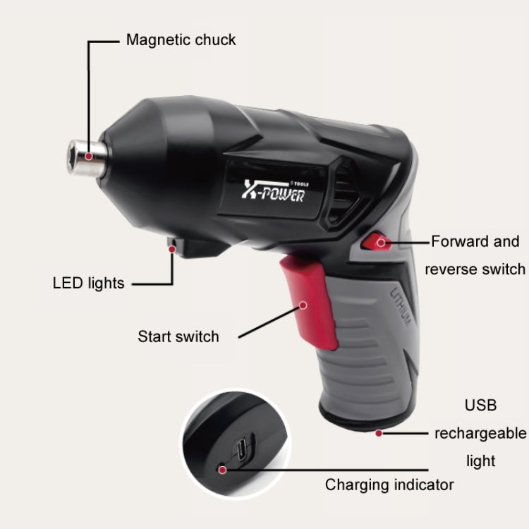 X-power Home Repair Furniture Installation Electric Screwdriver(KCS630-S12B) - Screwdriver Tools by X-power | Online Shopping UK | buy2fix