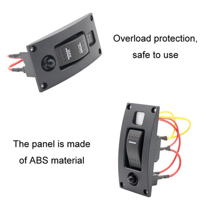 Marine Self-Locking Resetting Switch With Overload Protection Indicator Light ON-OFF-ON 3 Switch - Marine Accessories & Parts by buy2fix | Online Shopping UK | buy2fix