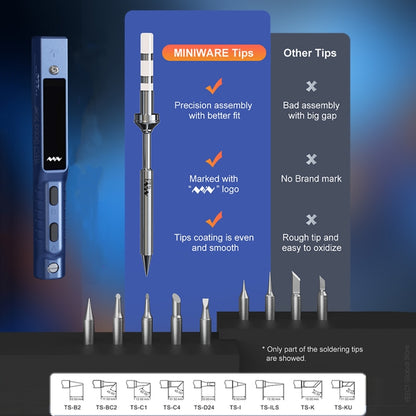 MINIWARE TS101 PD DC Soldering Iron 90W Portable Soldering Pen(With I Soldering Iron Head) - Electric Soldering Iron by MINIWARE | Online Shopping UK | buy2fix