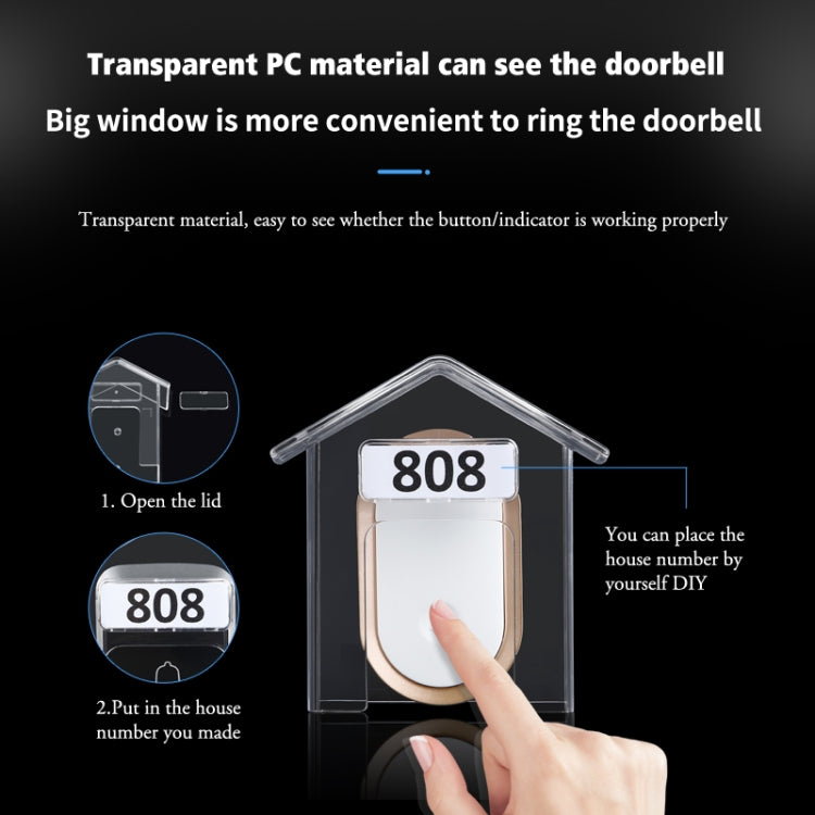 Wireless Doorbell Waterproof Cover Outdoor Doorbell Transparent Rain Protection Case(E30) - Other Device by buy2fix | Online Shopping UK | buy2fix