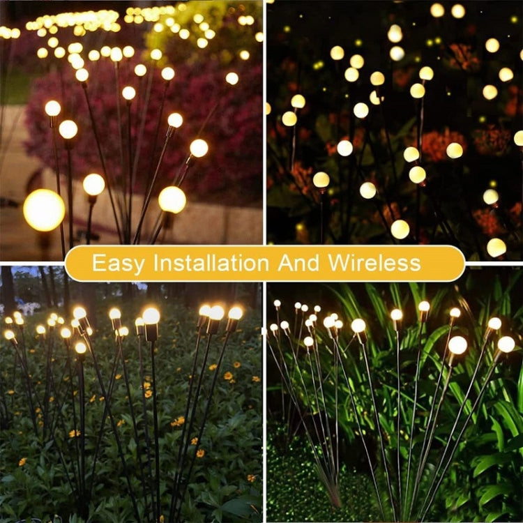 2sets Solar Firefly Lights Christmas Outdoor Garden Waterproof Lawn Lights, Color: 8 Head Warm Light - Solar Lights by buy2fix | Online Shopping UK | buy2fix