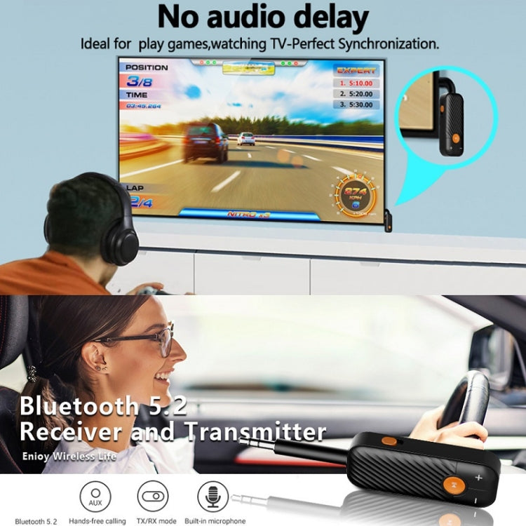 Bluetooth 5.2 Car Receiver TV Computer Transmitter - Audio Receiver Transmitter by buy2fix | Online Shopping UK | buy2fix