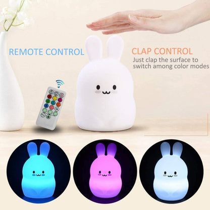 Rabbit Silicone Pat Night Light Children Gift Color Changing Lamp, Specification: Charging - Night Lights by buy2fix | Online Shopping UK | buy2fix