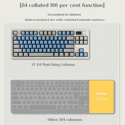 LANGTU LT84 Mechanical Luminous Keyboard, Style: Wired Single-mode Silver Gray Shaft (Dawn) - Wired Keyboard by LANGTU | Online Shopping UK | buy2fix