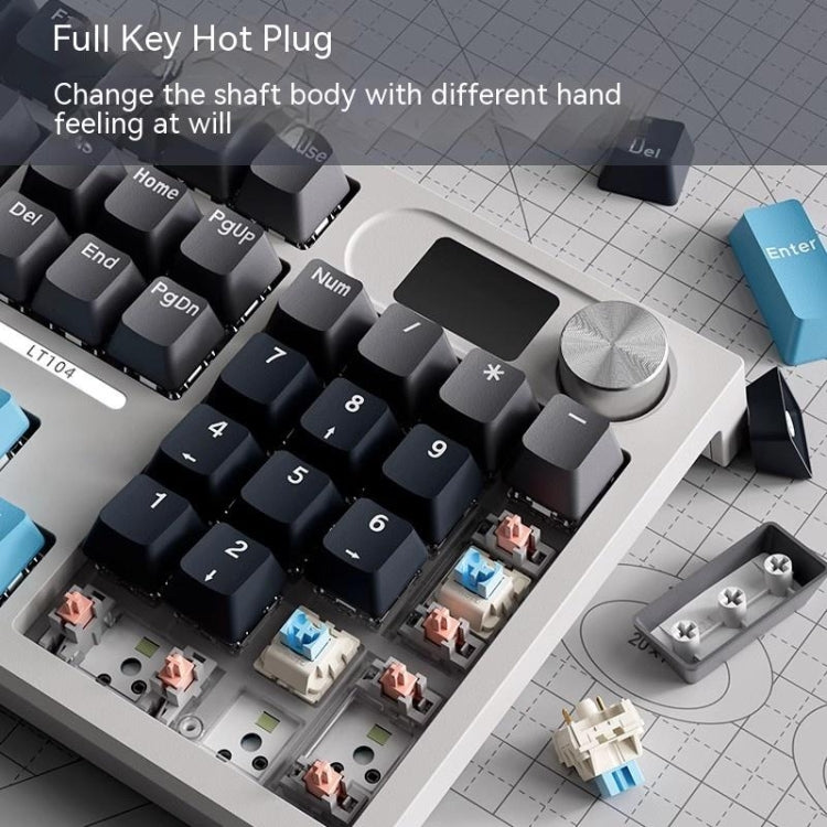 LANGTU LT104 Mechanical Keyboard Backlight Display Flexible DIY Keyboard, Style: Wireless Tri-mode RGB (Iron Gray) - Wireless Keyboard by LANGTU | Online Shopping UK | buy2fix