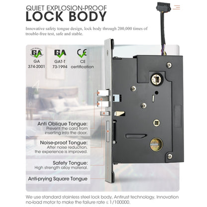 LOCSTAR  8088 RFID Card +Mechnical Key Unlock Hotel Door Lock(Matt Black) - Door Lock by LOCSTAR | Online Shopping UK | buy2fix