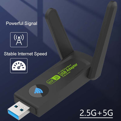 1300Mbps Wireless Network Card Gigabit Dual Band 5G Driverless Computer USB Network Card, Scope: 1300m - USB Network Adapter by buy2fix | Online Shopping UK | buy2fix