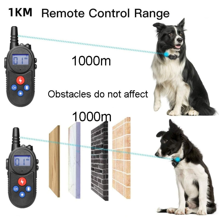 1000m Remote Control Intercom Dog Trainer Electric Shock Vibration Stop Barker(Black) - Training Aids by buy2fix | Online Shopping UK | buy2fix