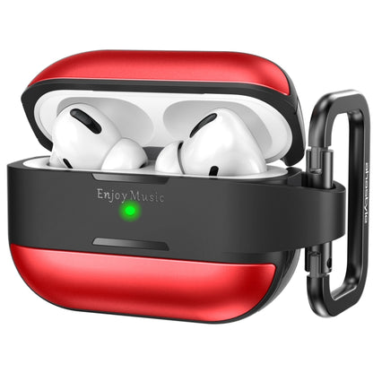 AhaStyle WG75-PRO For AirPods Pro Split TPU+Aluminum Alloy Combination Protective Cover(Red) - For AirPods Pro by AhaStyle | Online Shopping UK | buy2fix