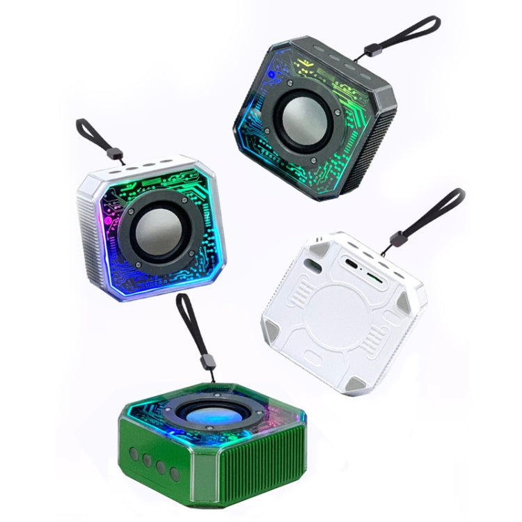 Transparent Mecha Small Steel Cannon Bluetooth Speaker Subwoofer With RGB Light(White) - Mini Speaker by buy2fix | Online Shopping UK | buy2fix