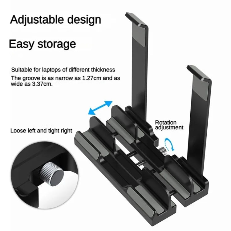 Dual-Purpose Laptop Vertical Stand Storage Rack Desktop Heightening Cooling Base(White) - Laptop Stand by buy2fix | Online Shopping UK | buy2fix