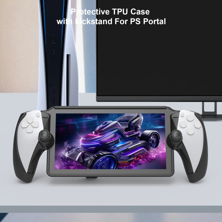 For PlayStation Portal Handle JYS TPU Protective Case With Stand(Black) - Cases by JYS | Online Shopping UK | buy2fix