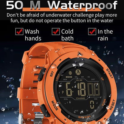 SANDA 2145 Calorie Pedometer Alarm Clock Waterproof Multifunctional Hiking Sports Shockproof Smart Watch(Gray) - Sport Watches by SANDA | Online Shopping UK | buy2fix