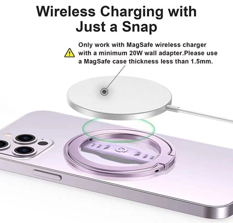 LiPUSEN LPS-201U Silicone Hand Clip Magsafe Cell Phone Holder With Magnetic Wireless Charger(Pink) - Ring Holder by LiPUSEN | Online Shopping UK | buy2fix