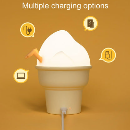 Ice Cream Duck Cartoon Night Light Bedroom USB Charging Ambient Lamp(Yellow And White) - Night Lights by buy2fix | Online Shopping UK | buy2fix