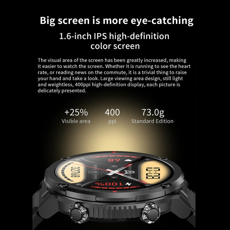 T30 1.6-inch Outdoor Sports Waterproof Smart Music Bluetooth Call Watch, Color: Dark Green - Smart Watches by buy2fix | Online Shopping UK | buy2fix