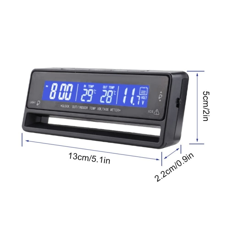 Car Digital Display Clock Luminous Electronic Thermometer Voltmeter(TS-7010V) - Clocks & Car Meters by buy2fix | Online Shopping UK | buy2fix