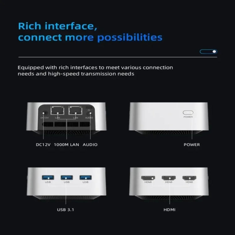 T8Plus Alder Lake-N100 4K Dual Band WIFI Bluetooth Office Game Portable Mini PC, Spec: 8G 1TB EU Plug - Windows Mini PCs by buy2fix | Online Shopping UK | buy2fix