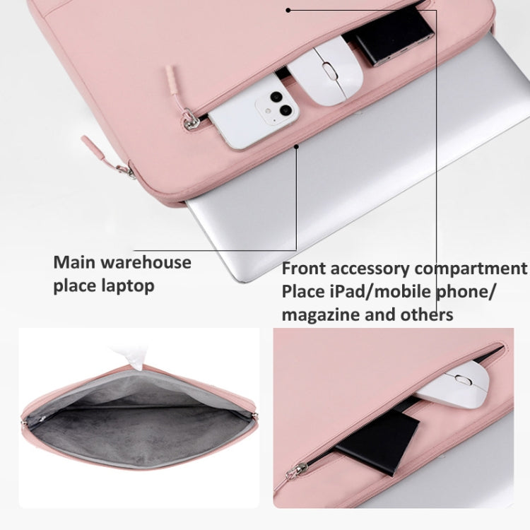 15-15.6 Inch Thin And Light Laptop Sleeve Case Notebook Briefcase Bag(Pink) - 15.6 - 17 inch by buy2fix | Online Shopping UK | buy2fix