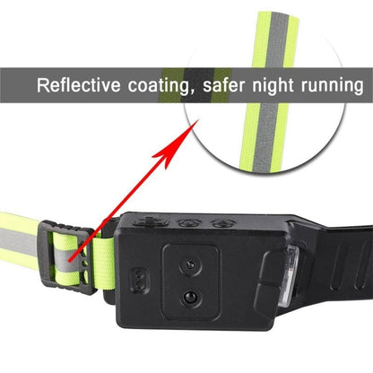 Fluorescent Belt Sensor Headlight Outdoor Running and Cycling Head Torch(White+Yellow Light) - Headlamp by buy2fix | Online Shopping UK | buy2fix