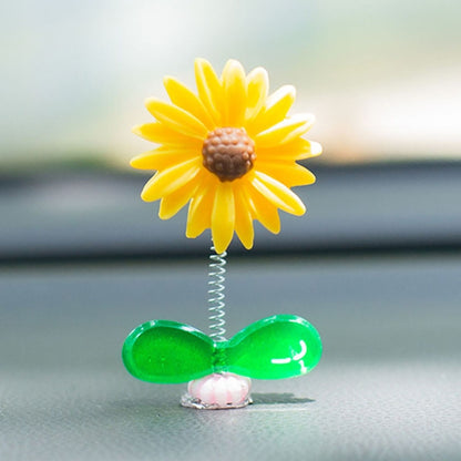 Cute Small Daisy Car Ornament Car Dashboard Shaking Decoration(Yellow) - Ornaments by buy2fix | Online Shopping UK | buy2fix