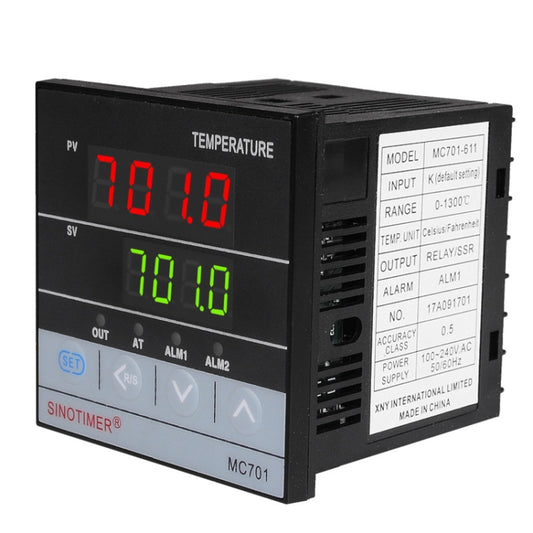 SINOTIMER MC701 Universal Input Short Case PID Intelligent Temperature Controller Meter Heating Cooling Relay SSR Solid State Output - Thermostat & Thermometer by SINOTIMER | Online Shopping UK | buy2fix