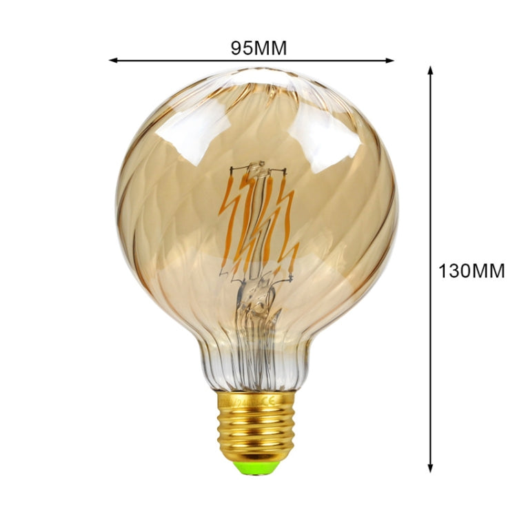 E27 Screw Port LED Vintage Light Shaped Decorative Illumination Bulb, Style: G95 Oblique Gold(110V 4W 2700K) - LED Blubs & Tubes by buy2fix | Online Shopping UK | buy2fix