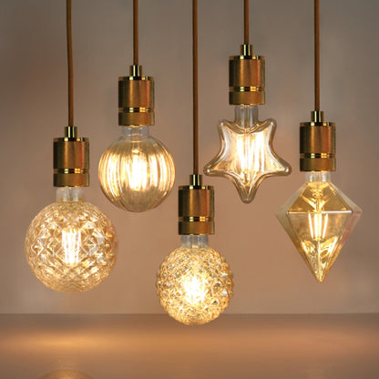 E27 Screw Port LED Vintage Light Shaped Decorative Illumination Bulb, Style: Flat Diamond Transparent(220V 4W 2700K) - LED Blubs & Tubes by buy2fix | Online Shopping UK | buy2fix