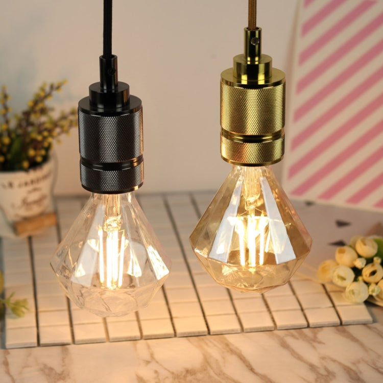 E27 Screw Port LED Vintage Light Shaped Decorative Illumination Bulb, Style: Flat Diamond Transparent(220V 4W 2700K) - LED Blubs & Tubes by buy2fix | Online Shopping UK | buy2fix