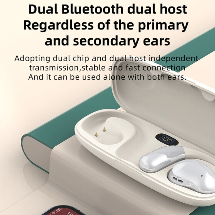 OWS Hanging Ear Bluetooth Earphones With Digital Display Charging Compartment(Skin Color) - Bluetooth Earphone by buy2fix | Online Shopping UK | buy2fix