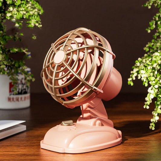 Mini Office Desktop Silent Electrical Fan Desktop Outdoor USB Retro Fan(Pink) - Electric Fans by buy2fix | Online Shopping UK | buy2fix