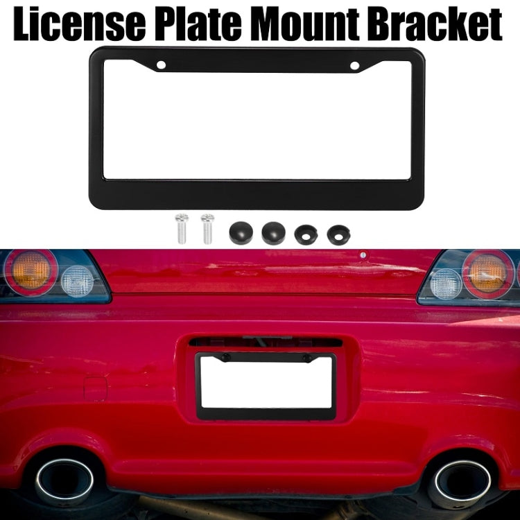 American Standard Aluminum Alloy License Plate Frame Including Accessories, Specification: Square Hole Rounded Corners Aluminum Black - License Plate Covers & Frames by buy2fix | Online Shopping UK | buy2fix