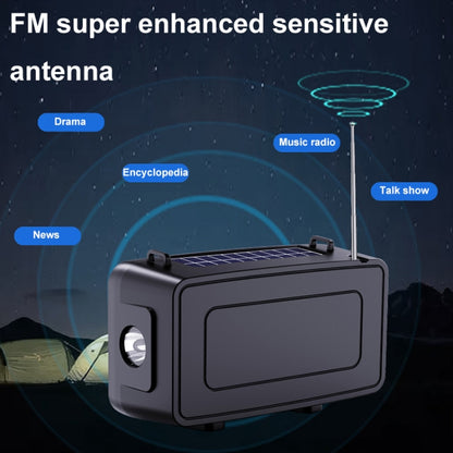 DV-666 Desktop Portable Solar Bluetooth Speaker Card FM Radio With Flashlight(Lion) - Radio Player by buy2fix | Online Shopping UK | buy2fix