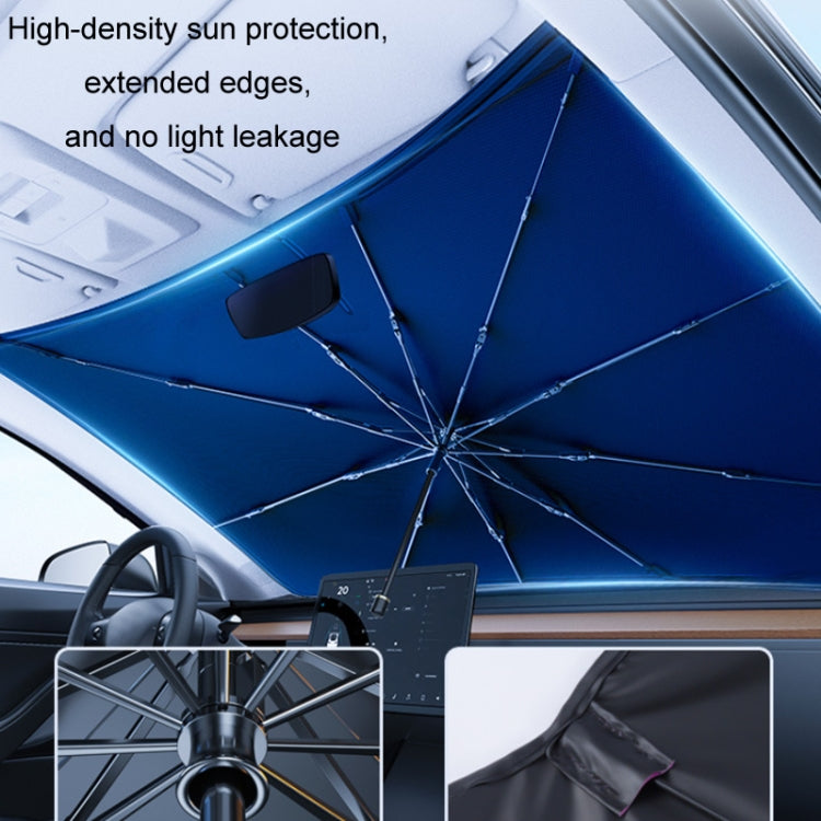 120x65cm Car Front Gear Opening Style Insulated Sun Protection Parasol(Blue Base Cloth) - Window Foils & Solar Protection by buy2fix | Online Shopping UK | buy2fix