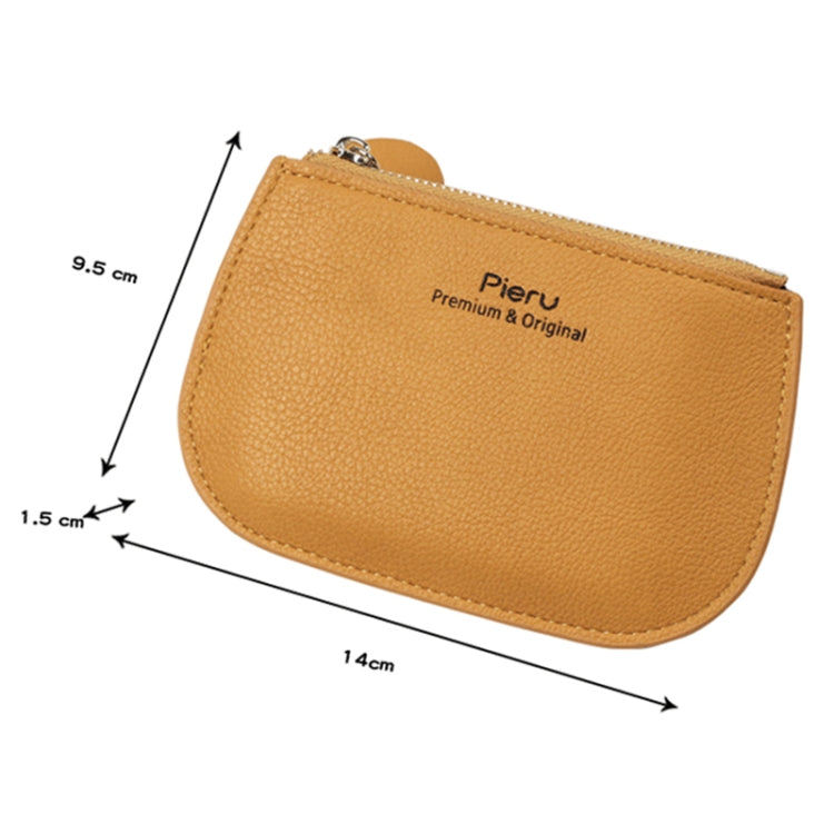 Leisure Ultra-thin Ladies Coin Purse Zippered Mini Wallet(Yellow) - Card & Passport Bags by Pieru | Online Shopping UK | buy2fix