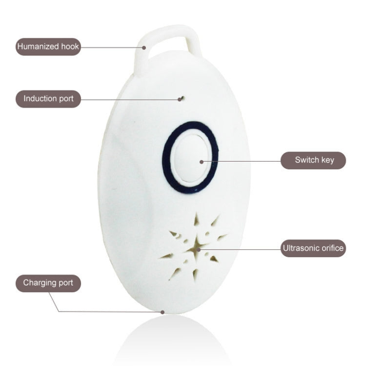 Mini USB Rechargeable Fly Repeller Outdoor Portable Mobile Mosquito Repellent Device(White) - Repellents by buy2fix | Online Shopping UK | buy2fix